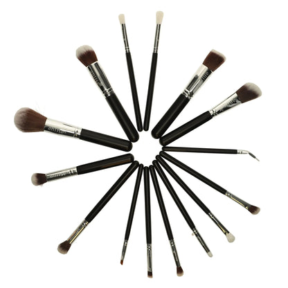 Set de 15 Brochas de Maquillaje Profesionales (Sintéticas)